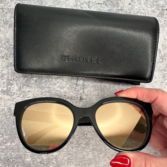 Acetate CC Butterfly Sunglasses 5414 Black - Picture 4 of 8